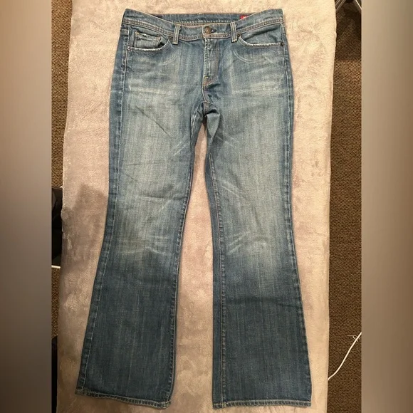 Citizens Of Humanity Ingrid Stretch Jeans Flared Blue Low Waist Womens Sz 31x30 - Picture 1 of 8